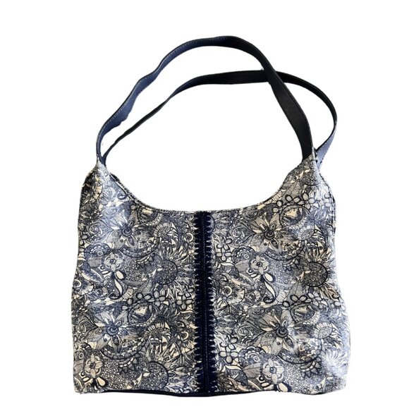 Sakroots Handbags - Sakroots Hermosa Hobo Purse Bag in Blue & White Mandala Pattern